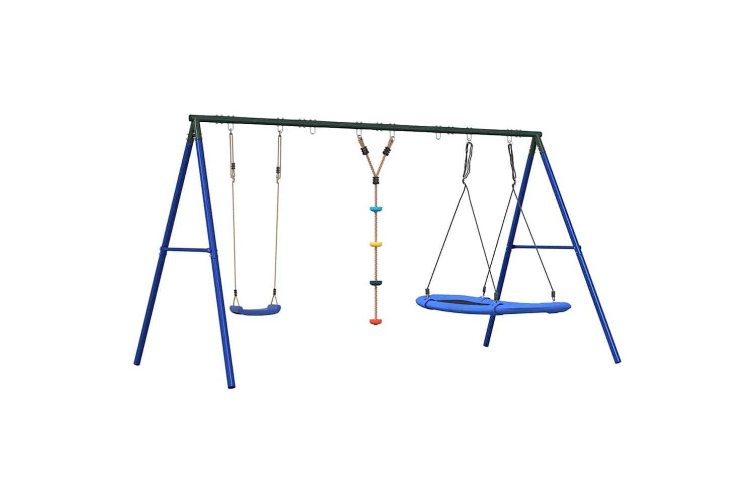 vidaXL 3283620 Outdoor Swing Set With Swing, Disc Swing, Nest Swing-2