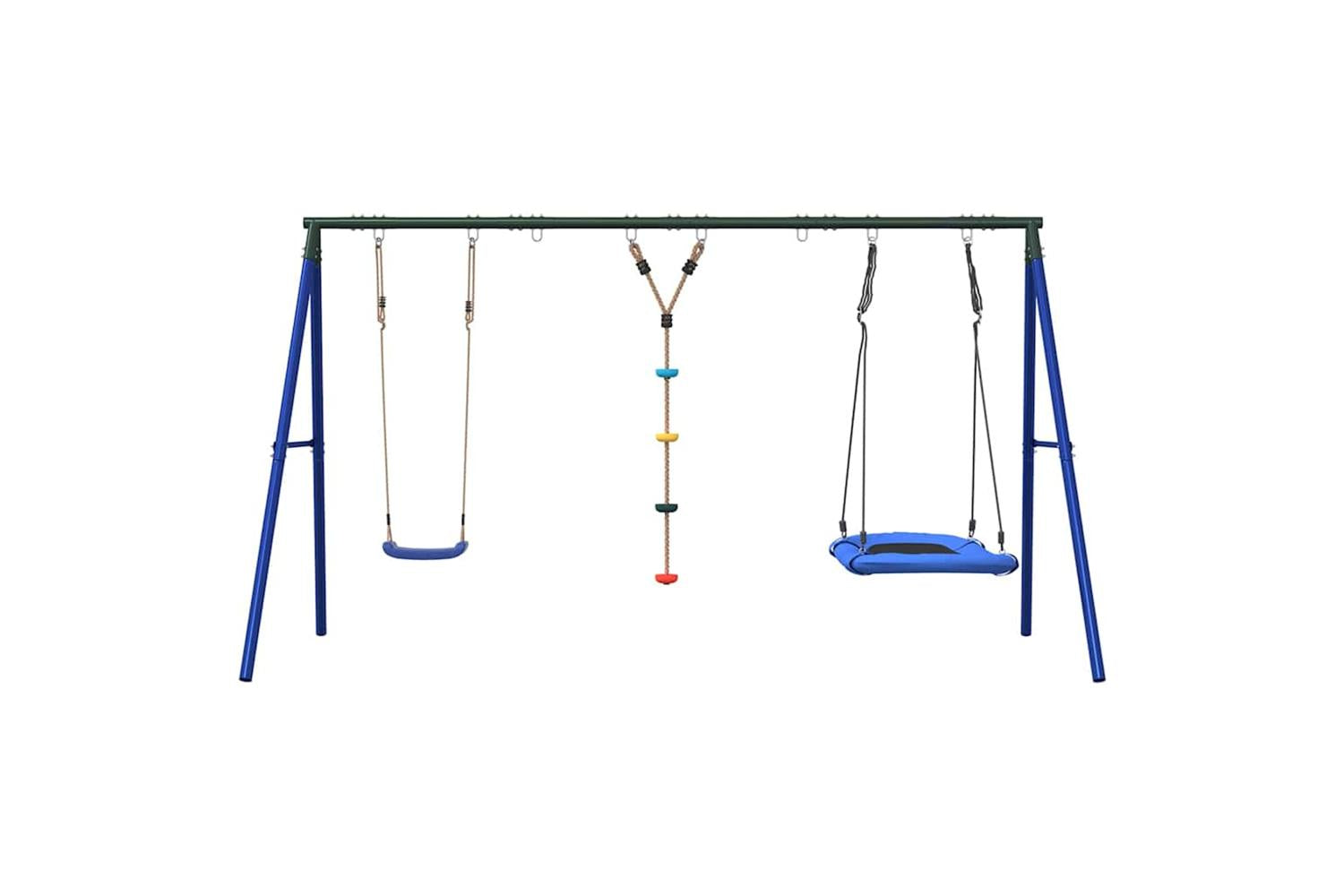 vidaXL 3283620 Outdoor Swing Set With Swing, Disc Swing, Nest Swing-3