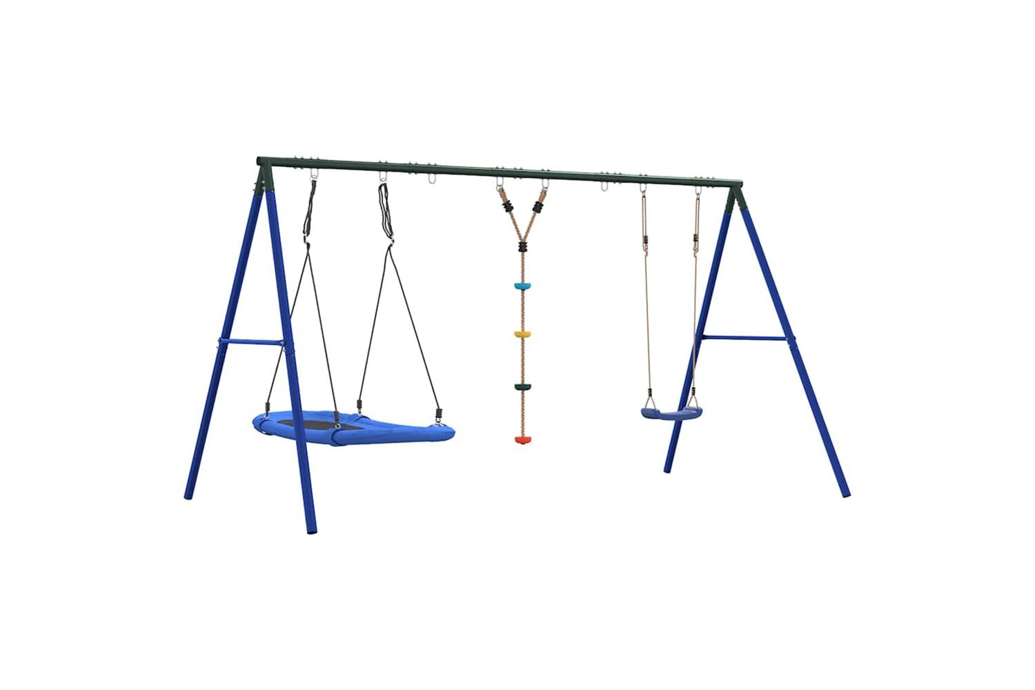 vidaXL 3283620 Outdoor Swing Set With Swing, Disc Swing, Nest Swing-5