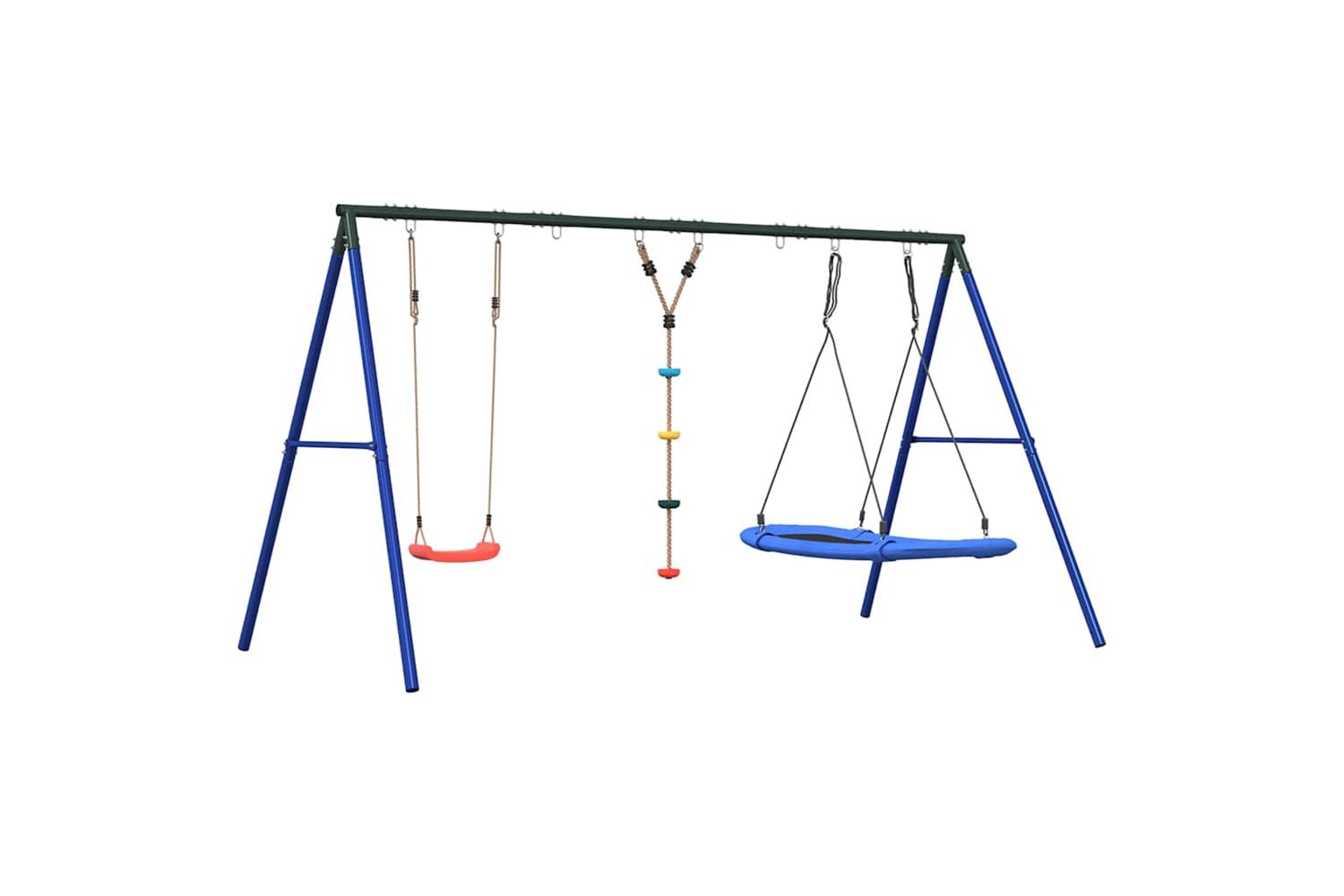 vidaXL 3283634 Outdoor Swing Set With Swing, Disc Swing, Nest Swing-2