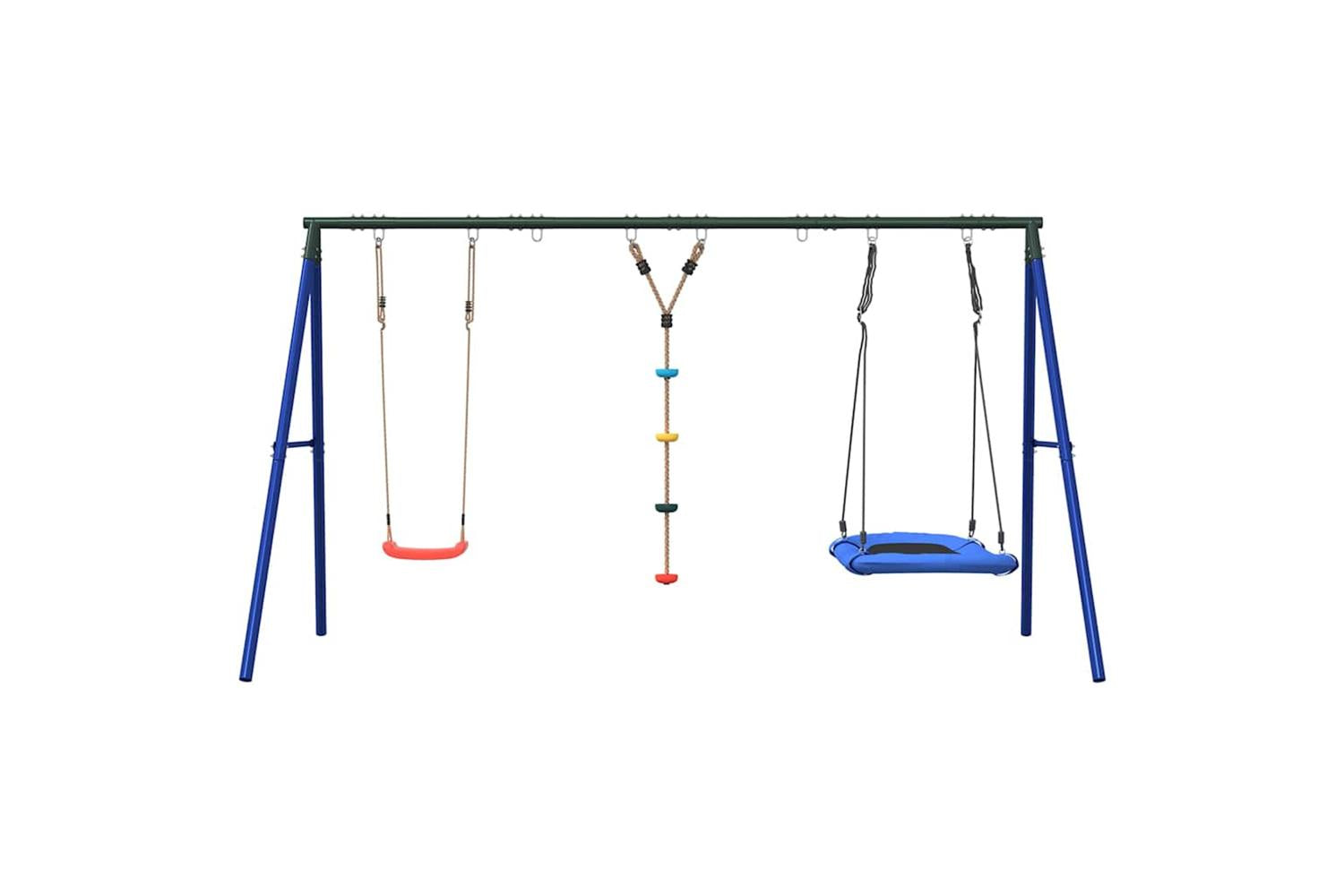 vidaXL 3283634 Outdoor Swing Set With Swing, Disc Swing, Nest Swing-3