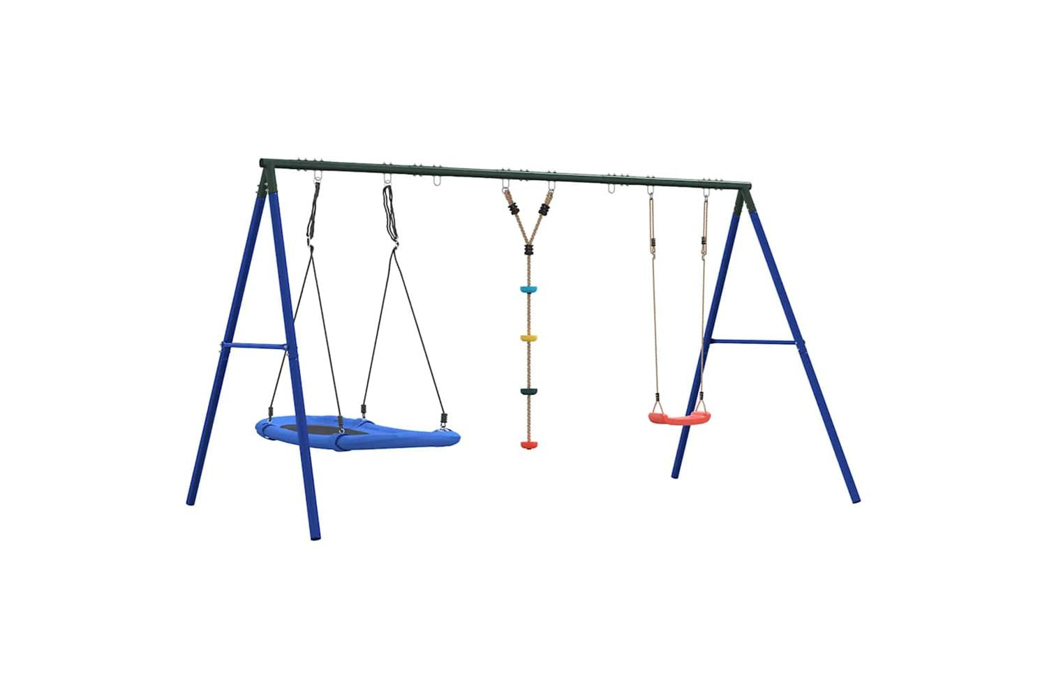 vidaXL 3283634 Outdoor Swing Set With Swing, Disc Swing, Nest Swing-5