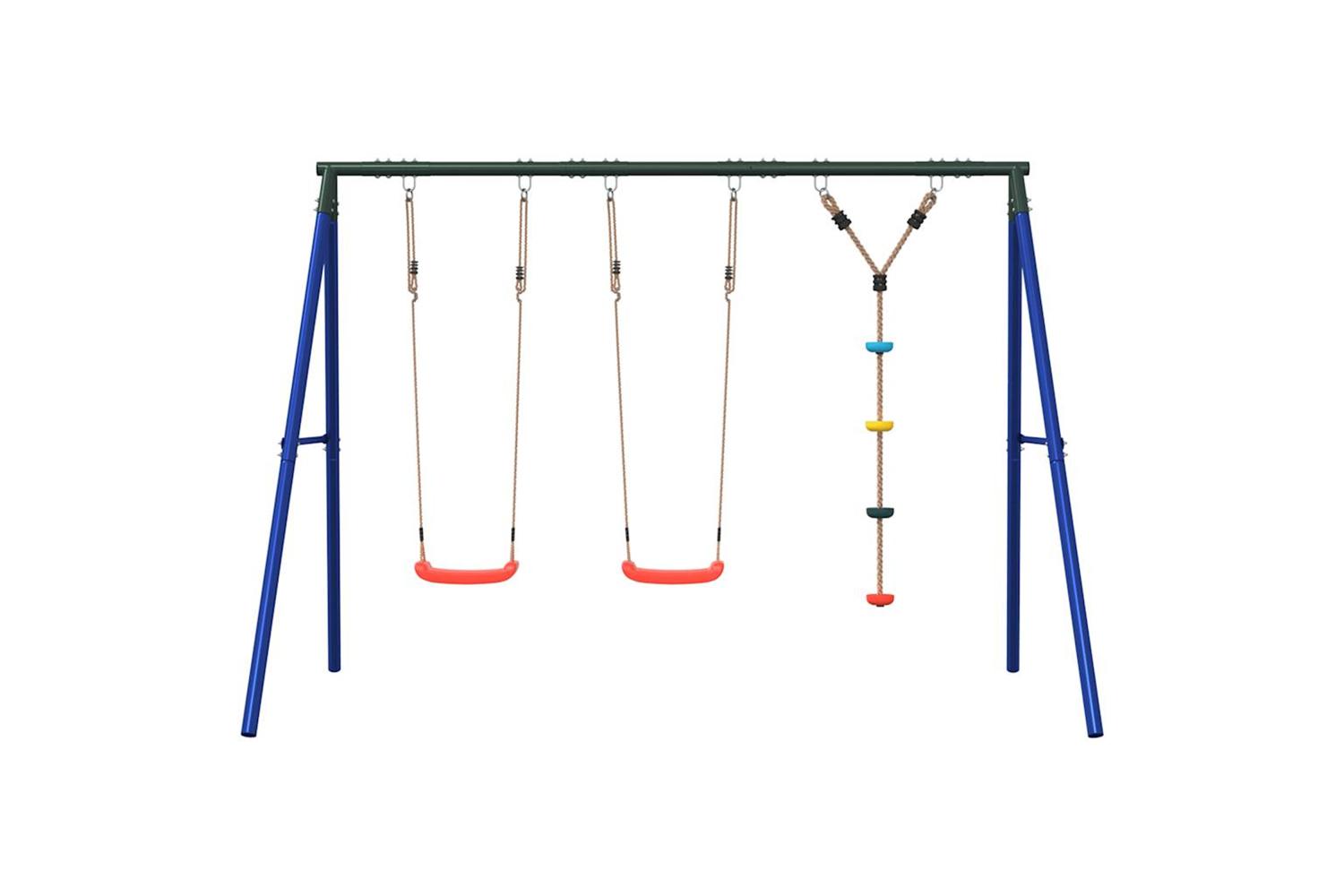 vidaXL 3283601 Outdoor Swing Set With Swings And Disc Swing-3