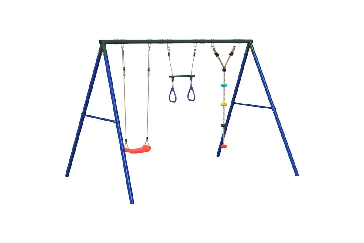 vidaXL 3283603 Outdoor Swing Set With Swing. Trapeze. Disc Swing-2