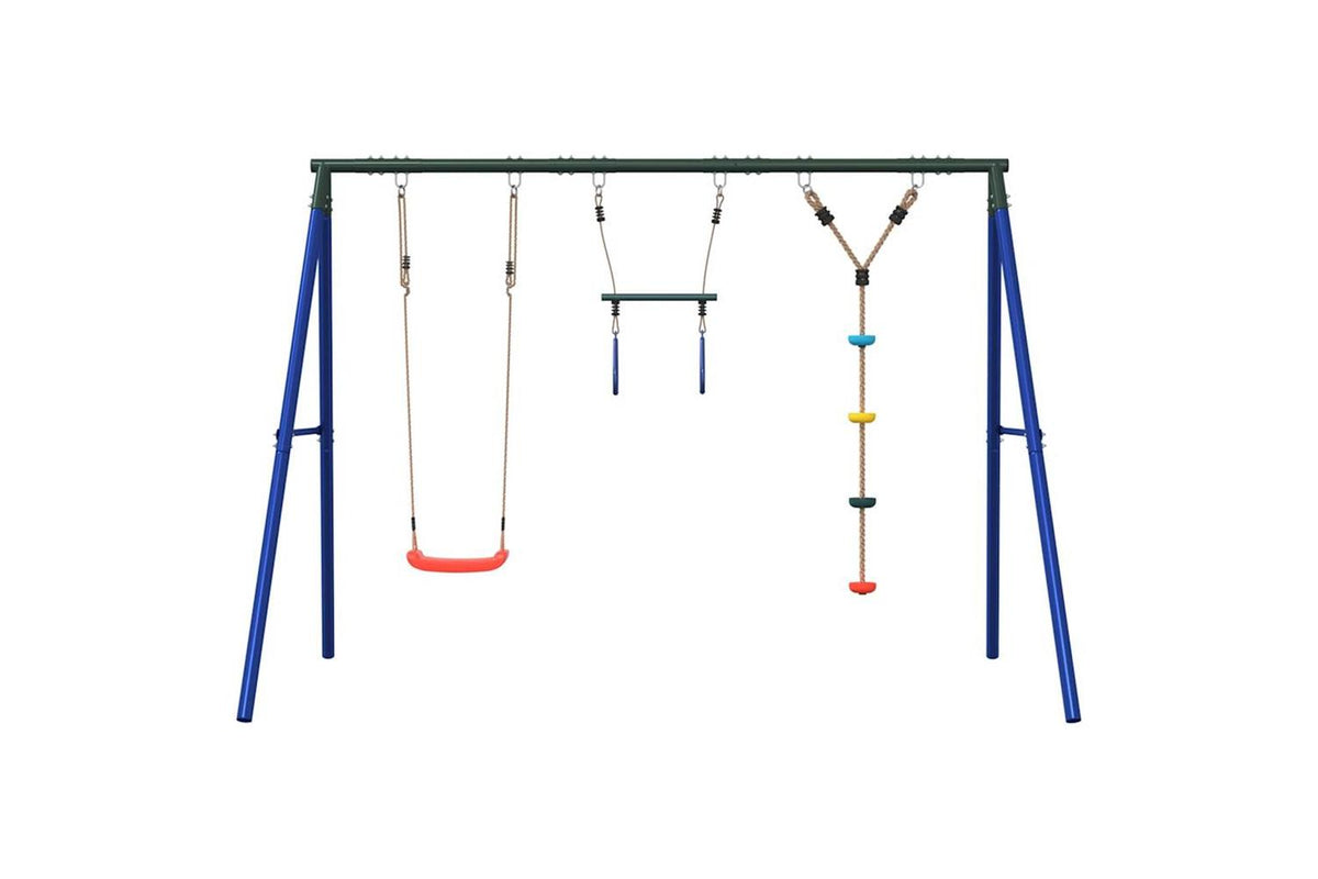 vidaXL 3283603 Outdoor Swing Set With Swing. Trapeze. Disc Swing-3