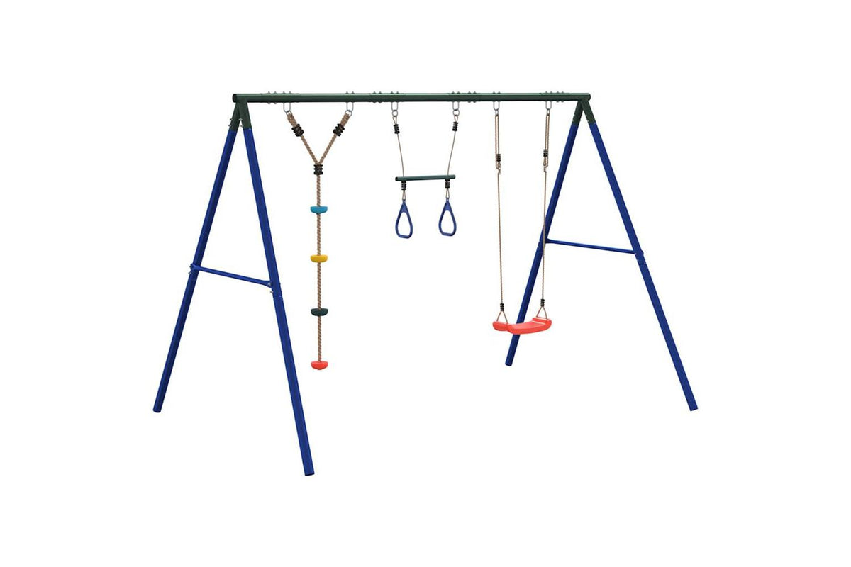 vidaXL 3283603 Outdoor Swing Set With Swing. Trapeze. Disc Swing-5