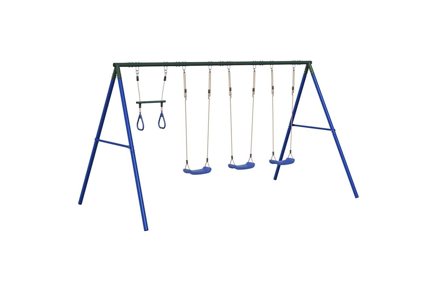 vidaXL 3283608 Outdoor Swing Set With Swings And Trapeze-2