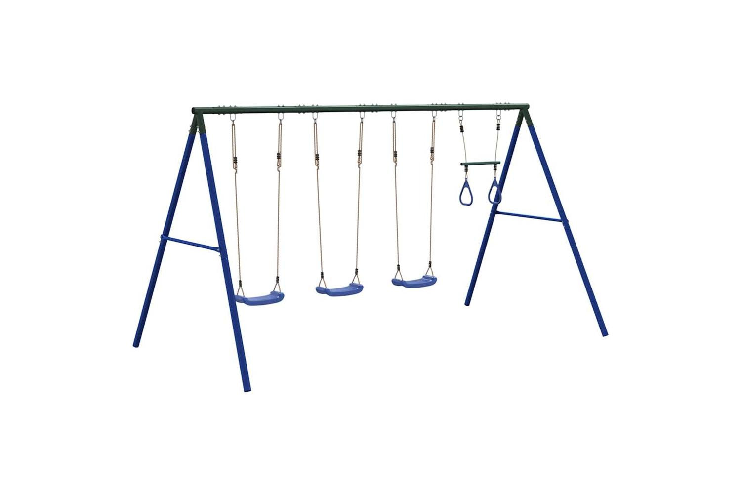vidaXL 3283608 Outdoor Swing Set With Swings And Trapeze-5