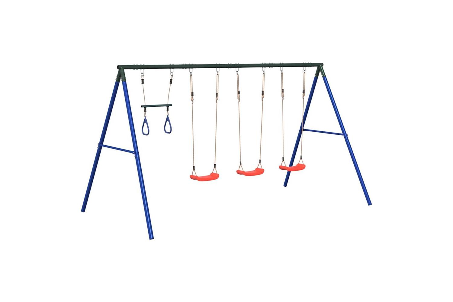 vidaXL 3283622 Outdoor Swing Set With Swings And Trapeze-2