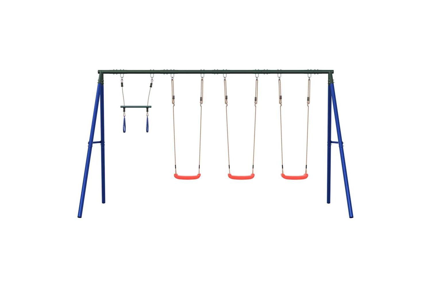 vidaXL 3283622 Outdoor Swing Set With Swings And Trapeze-3
