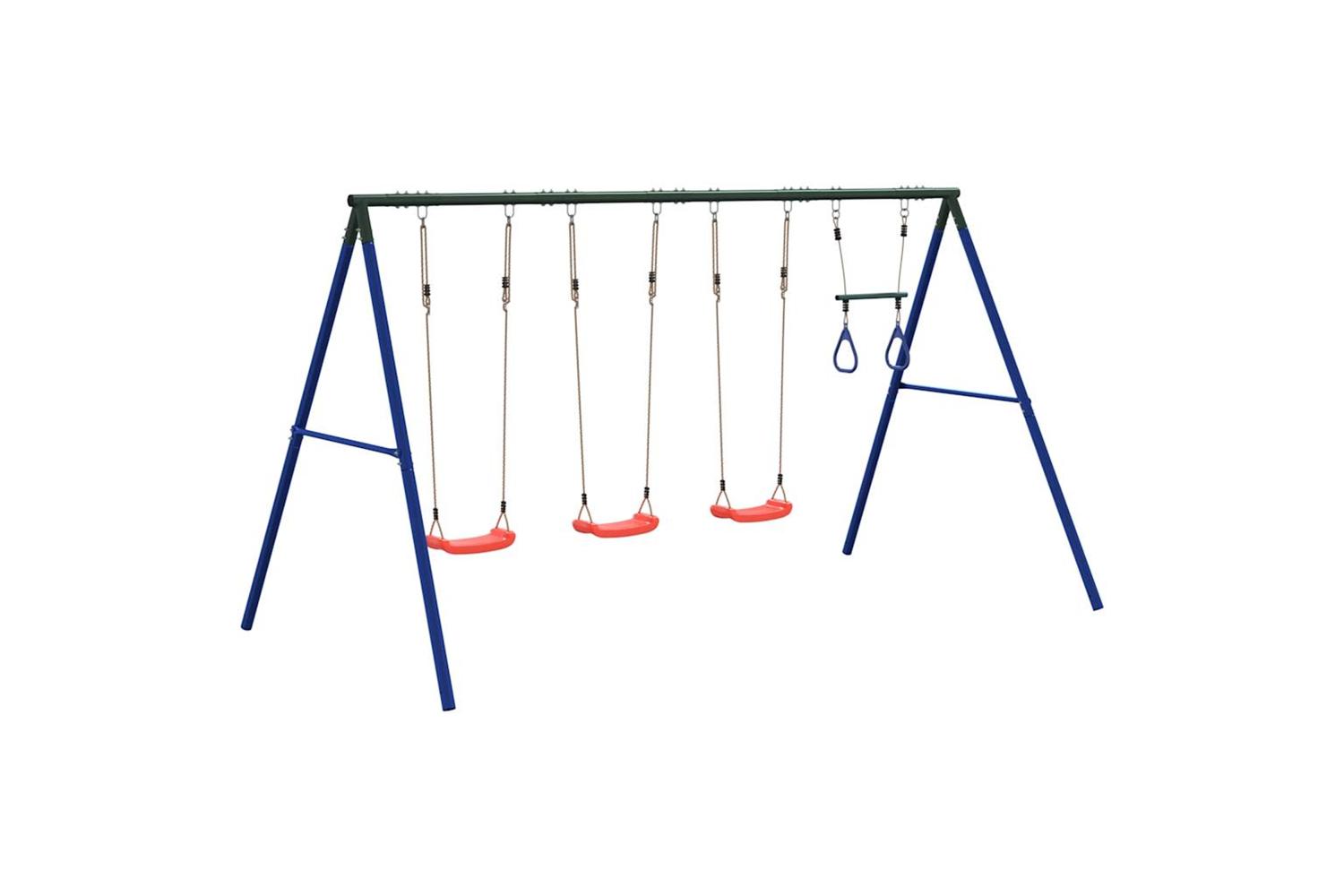vidaXL 3283622 Outdoor Swing Set With Swings And Trapeze-5