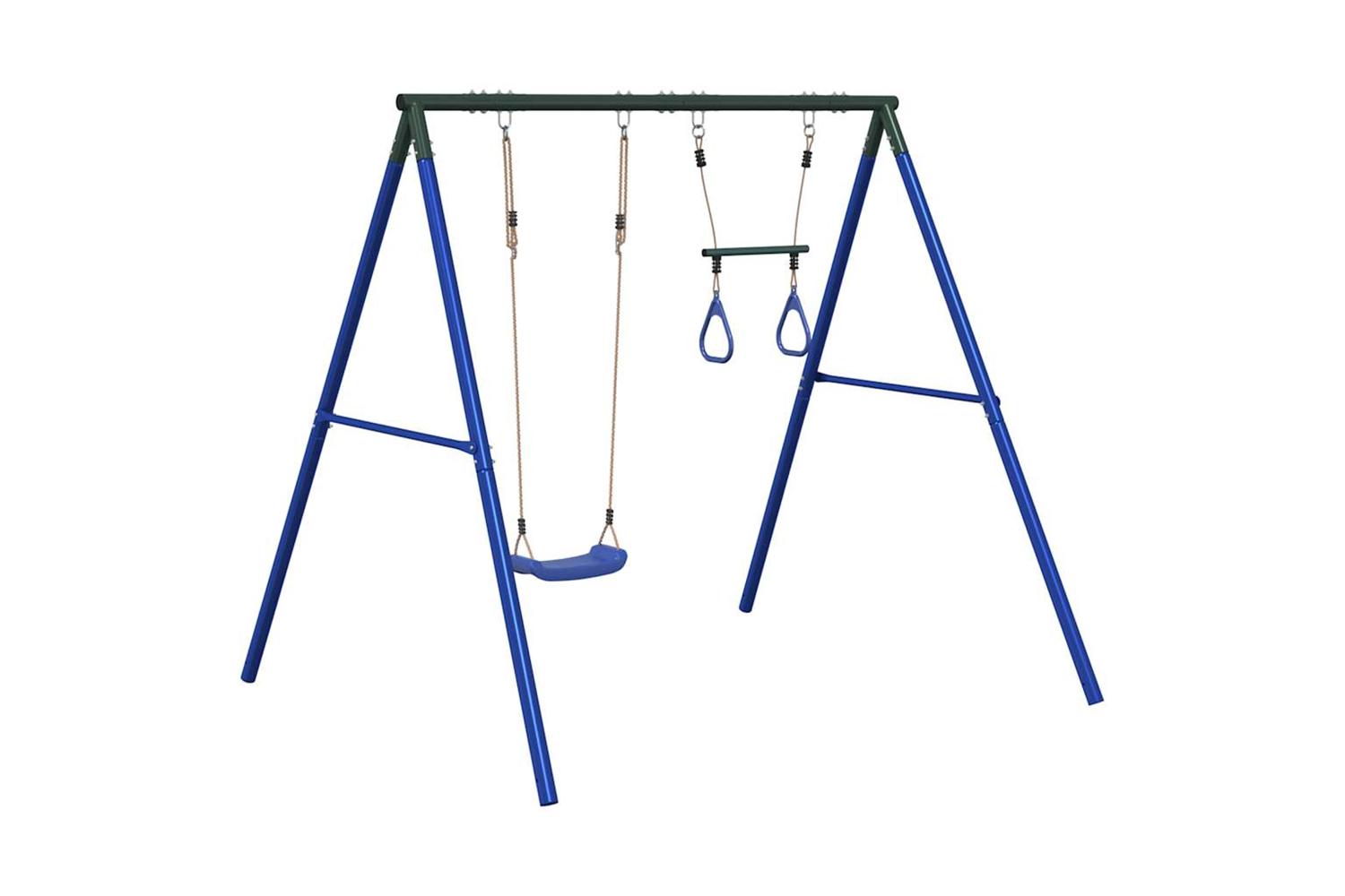 vidaXL 3283580 Outdoor Swing Set With Swing And Trapeze-2