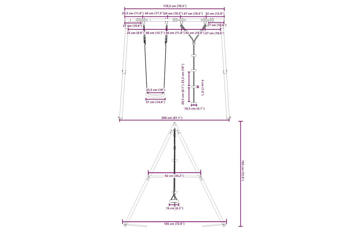 vidaXL 3283582 Outdoor Swing Set With Swing And Disc Swing-10
