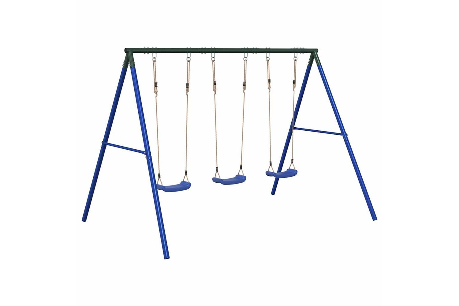 vidaXL 3283589 Outdoor Swing Set With 3 Swings-2