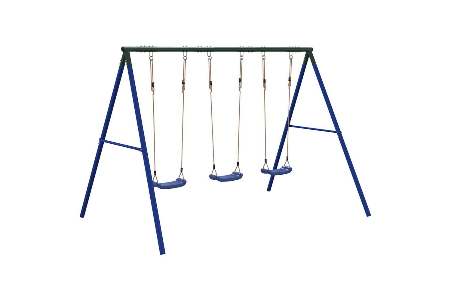 vidaXL 3283589 Outdoor Swing Set With 3 Swings-5