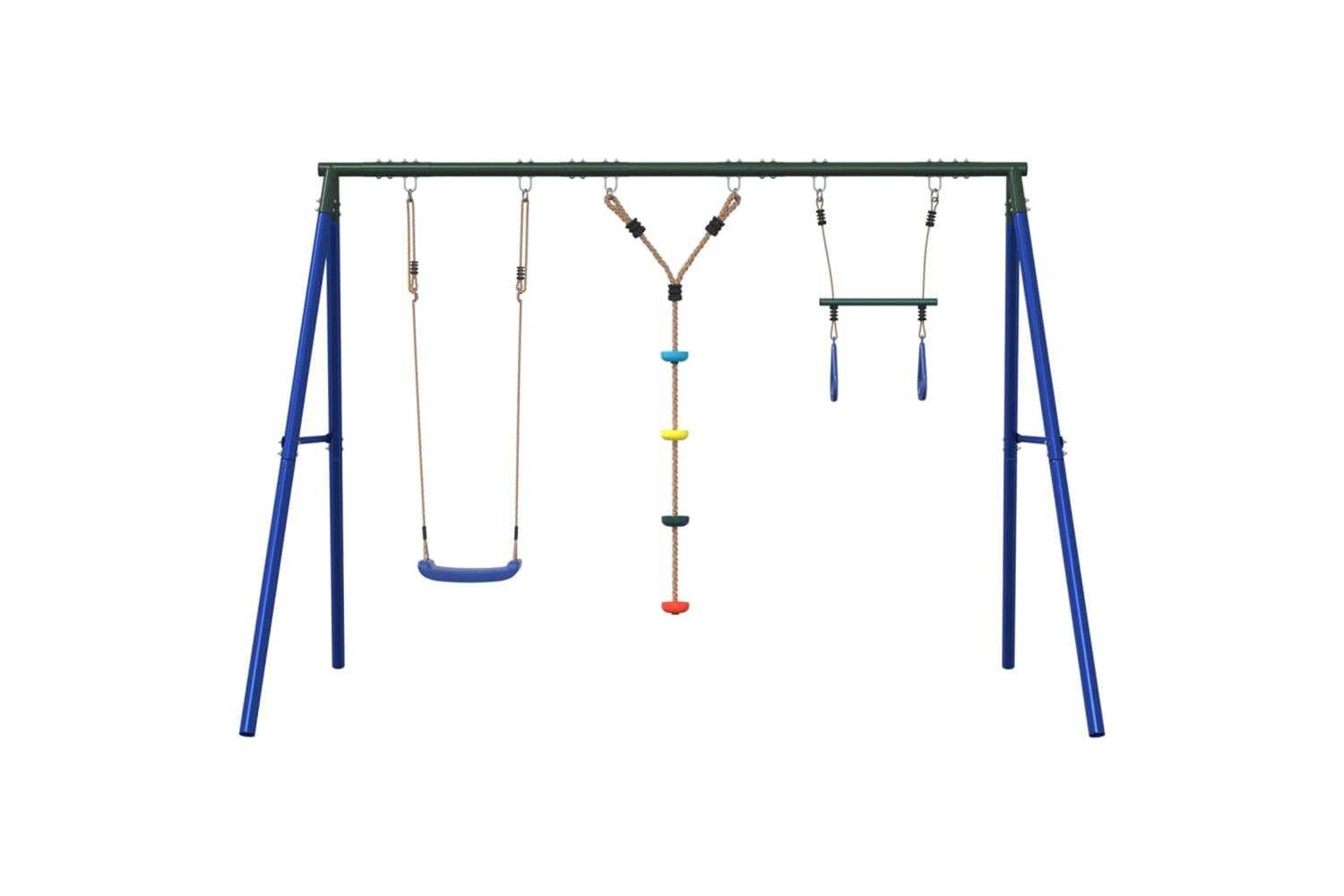 vidaXL 3283594 Outdoor Swing Set With Swing, Trapeze, Ladder-3