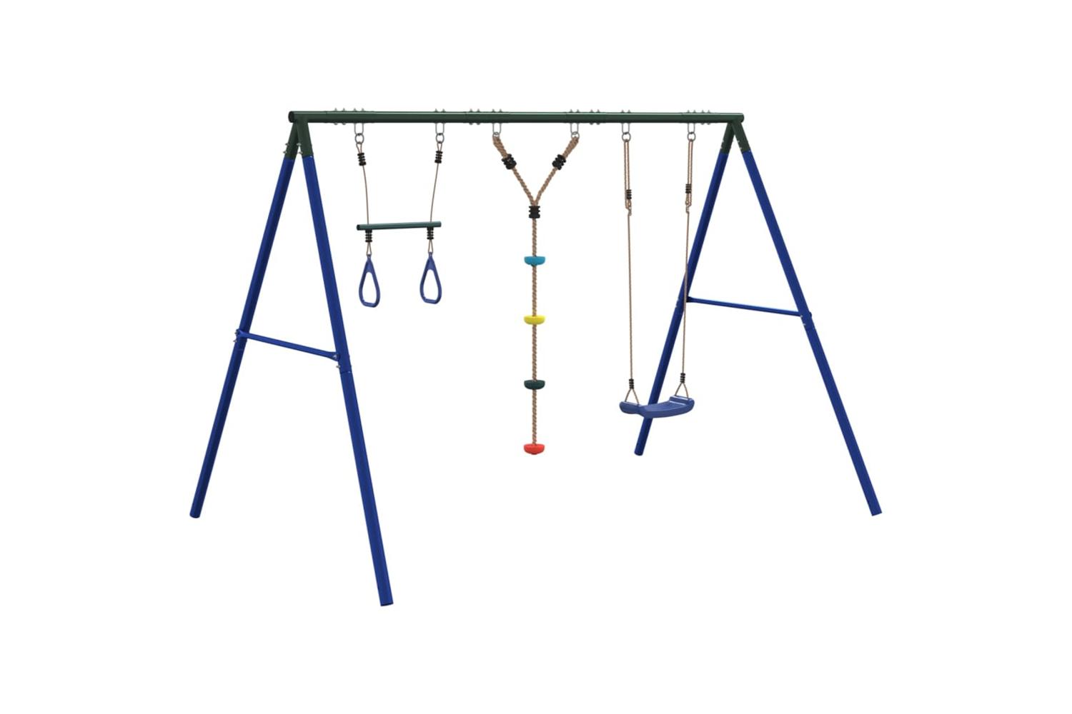 vidaXL 3283594 Outdoor Swing Set With Swing, Trapeze, Ladder-5