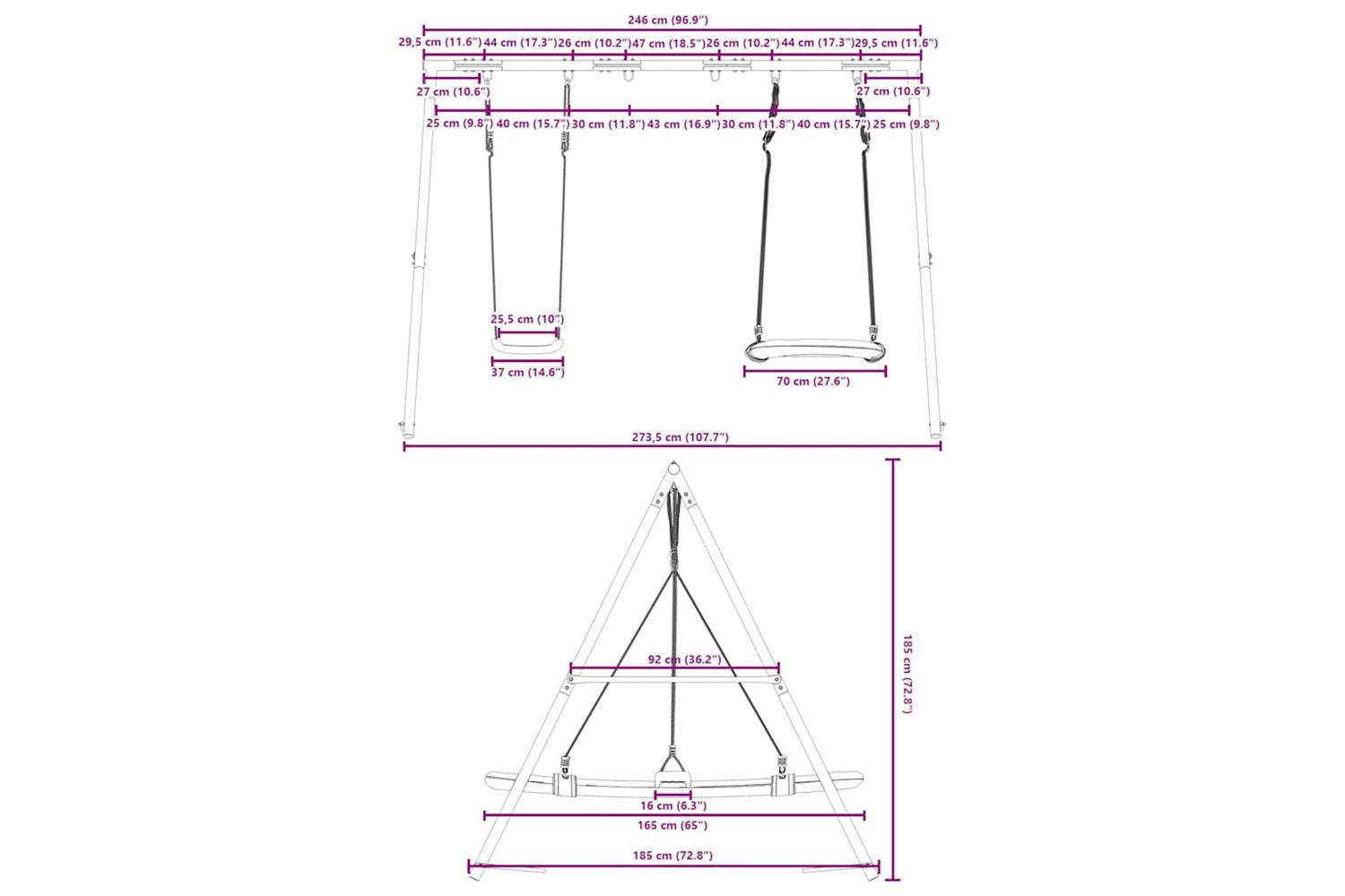 vidaXL 3283606 Outdoor Swing Set With Swing And Nest Swing-10