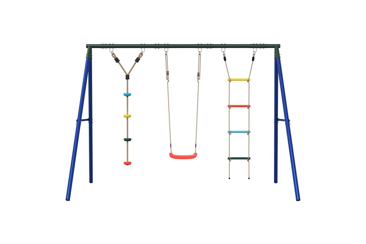 vidaXL 3283604 Outdoor Swing Set With Swing. Ladder. Disc Swing-3