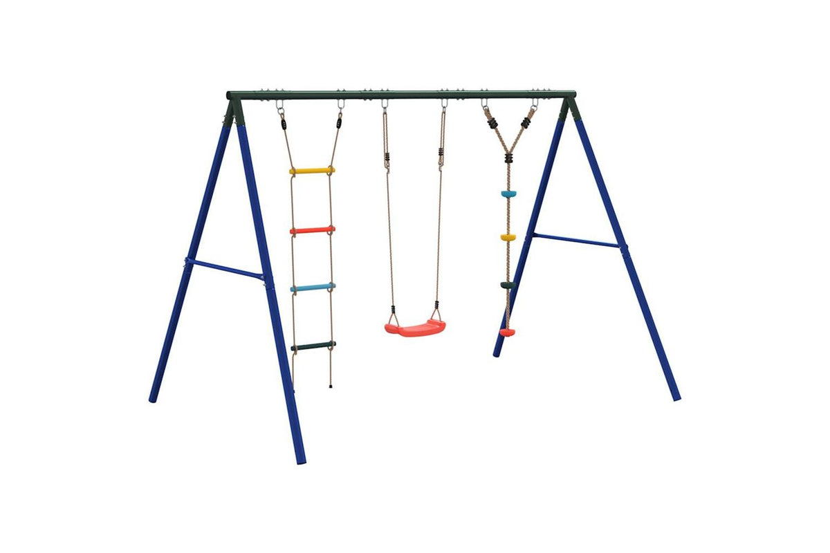 vidaXL 3283604 Outdoor Swing Set With Swing. Ladder. Disc Swing-5