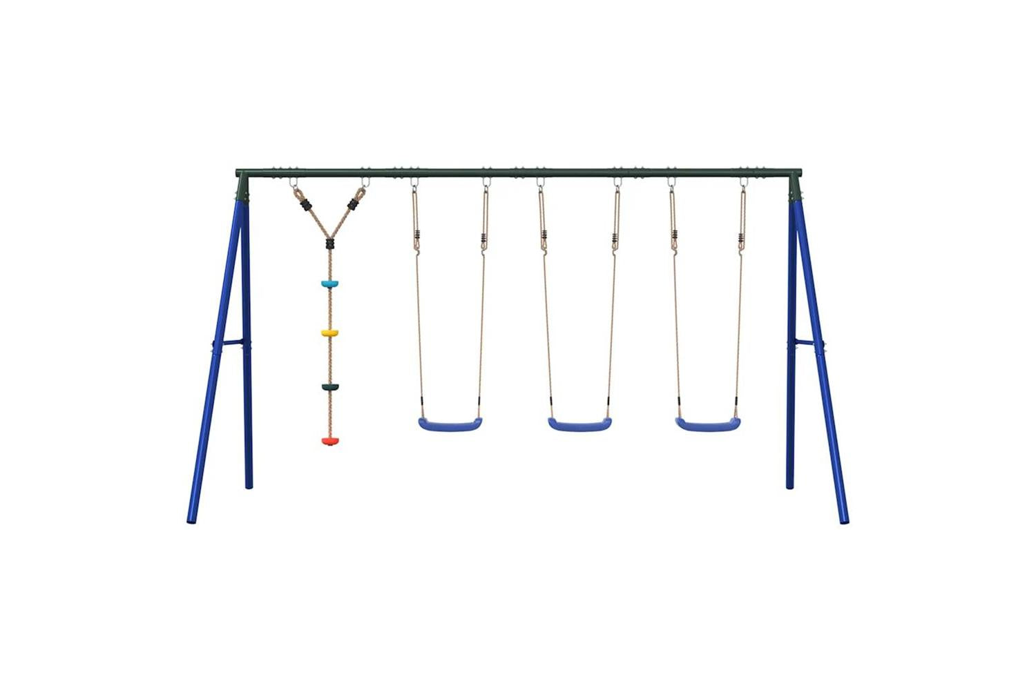 vidaXL 3283610 Outdoor Swing Set With Swings And Disc Swing-3