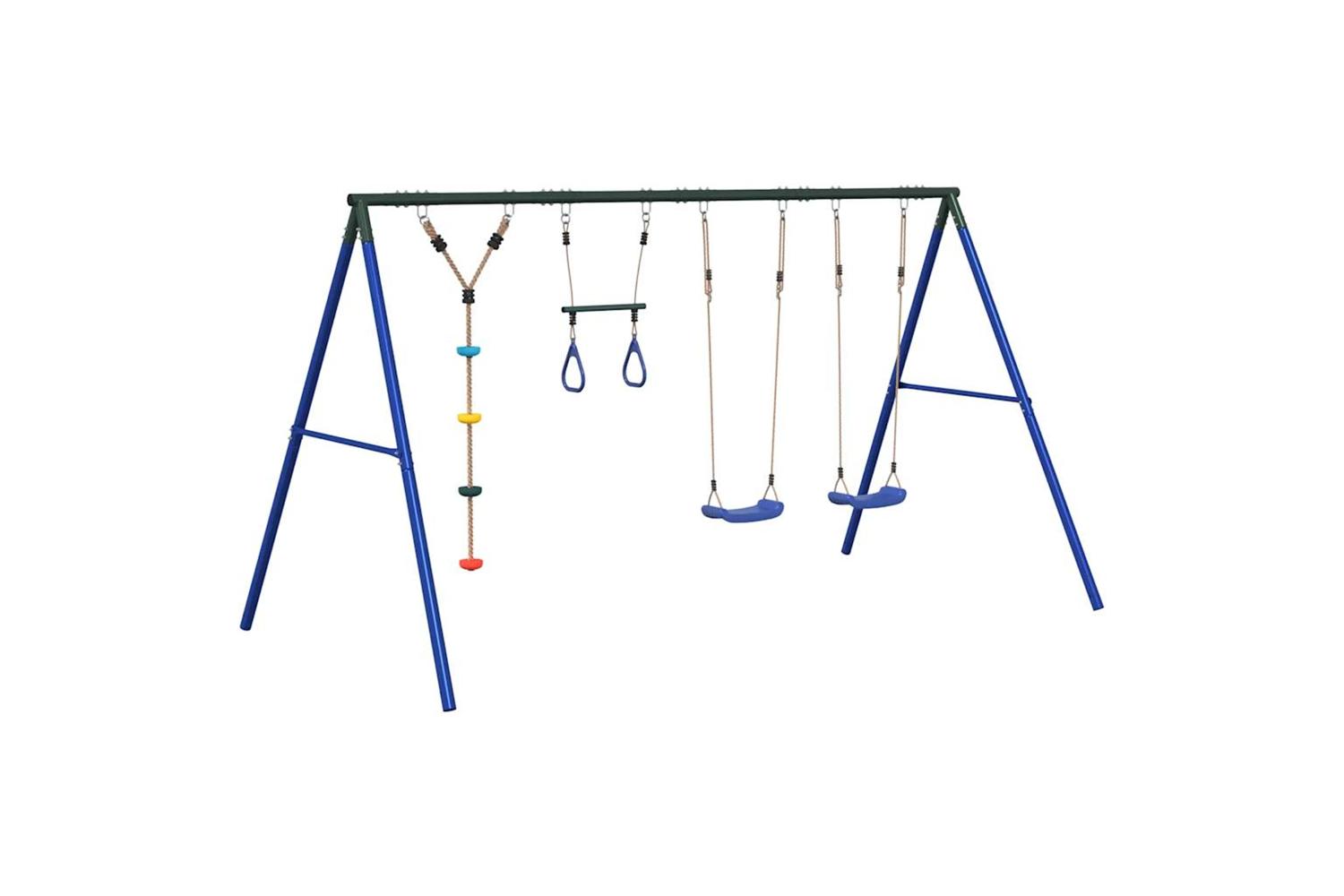 vidaXL 3283612 Outdoor Swing Set With Swings. Trapeze. Disc Swing