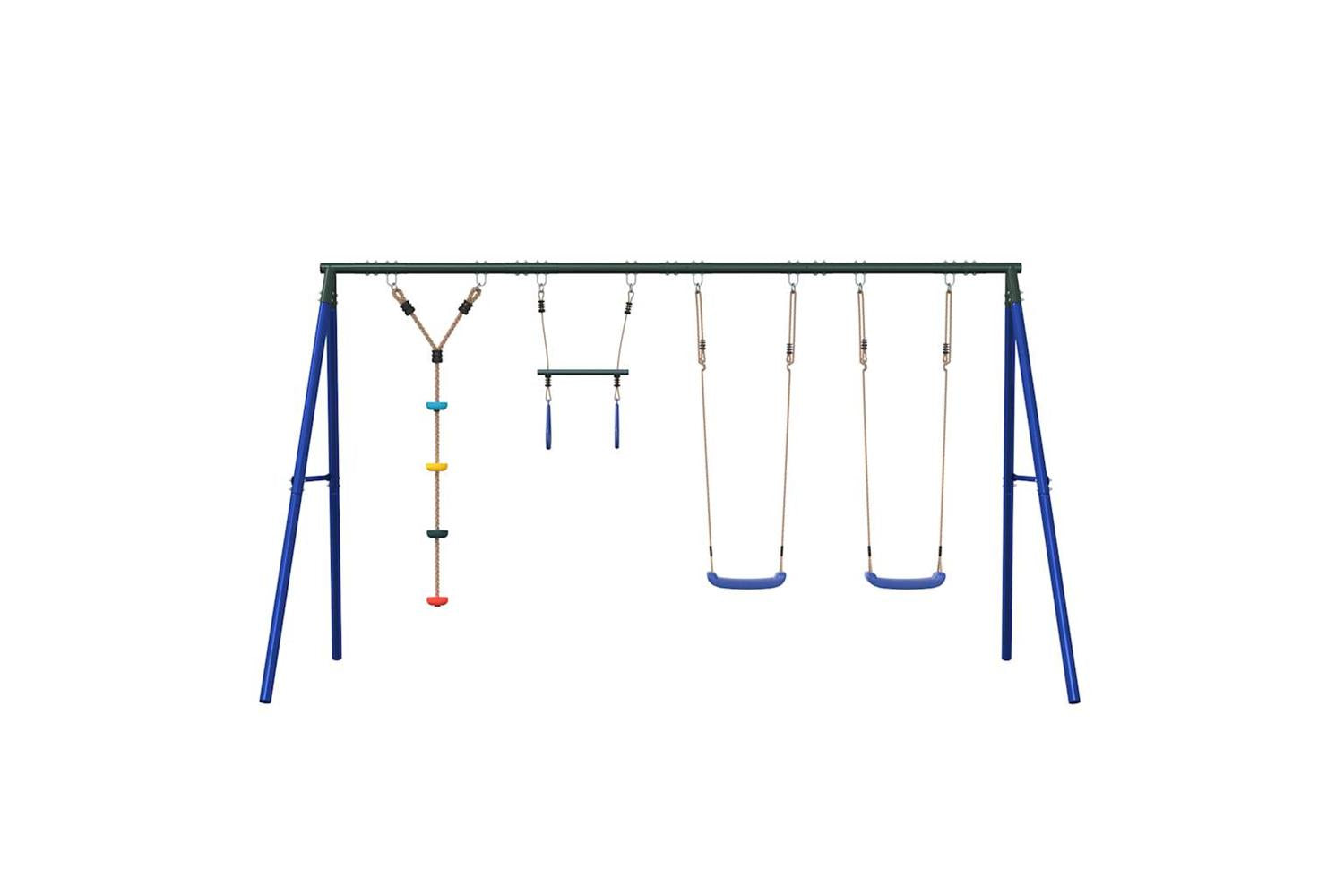 vidaXL 3283612 Outdoor Swing Set With Swings. Trapeze. Disc Swing-3
