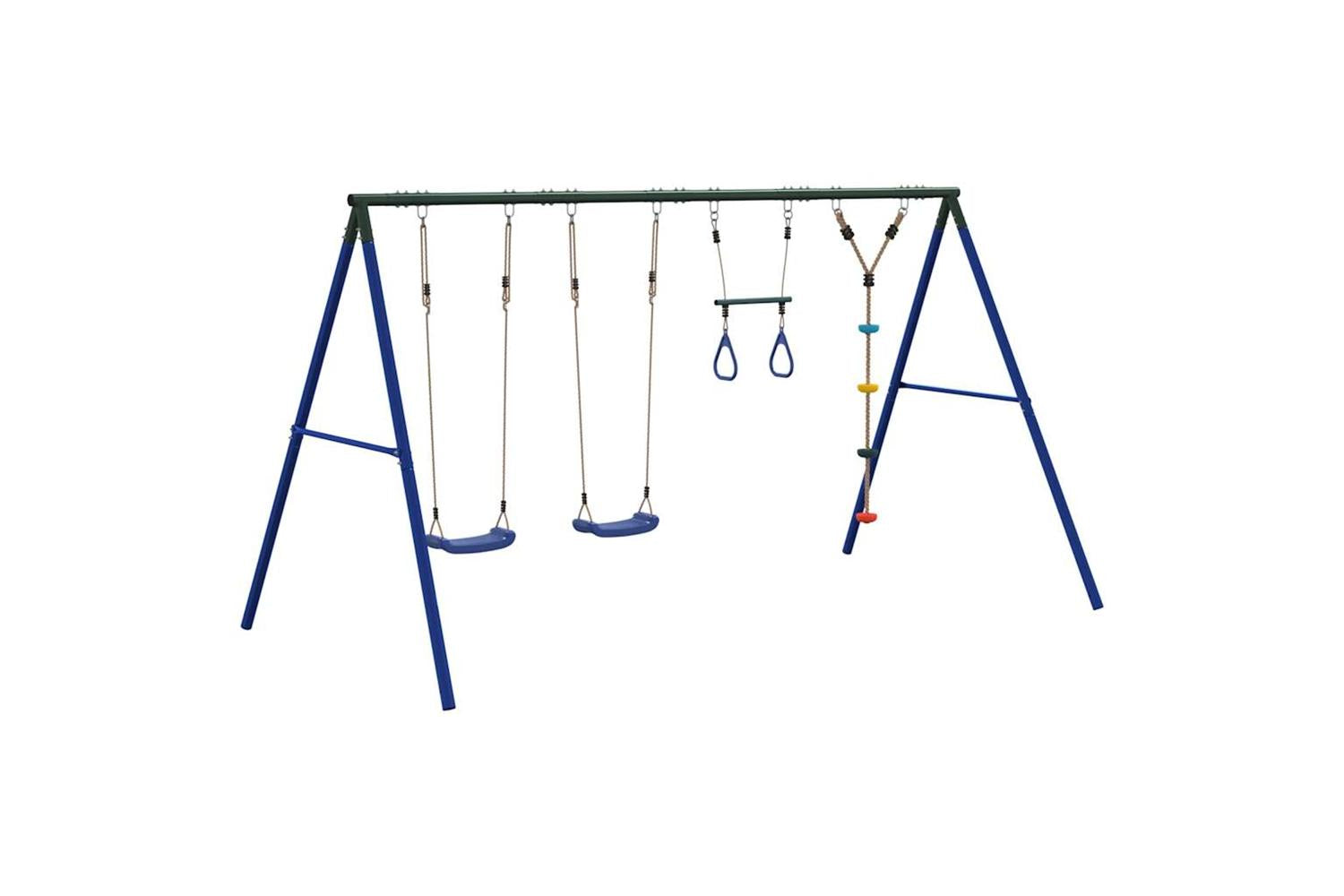 vidaXL 3283612 Outdoor Swing Set With Swings. Trapeze. Disc Swing-5