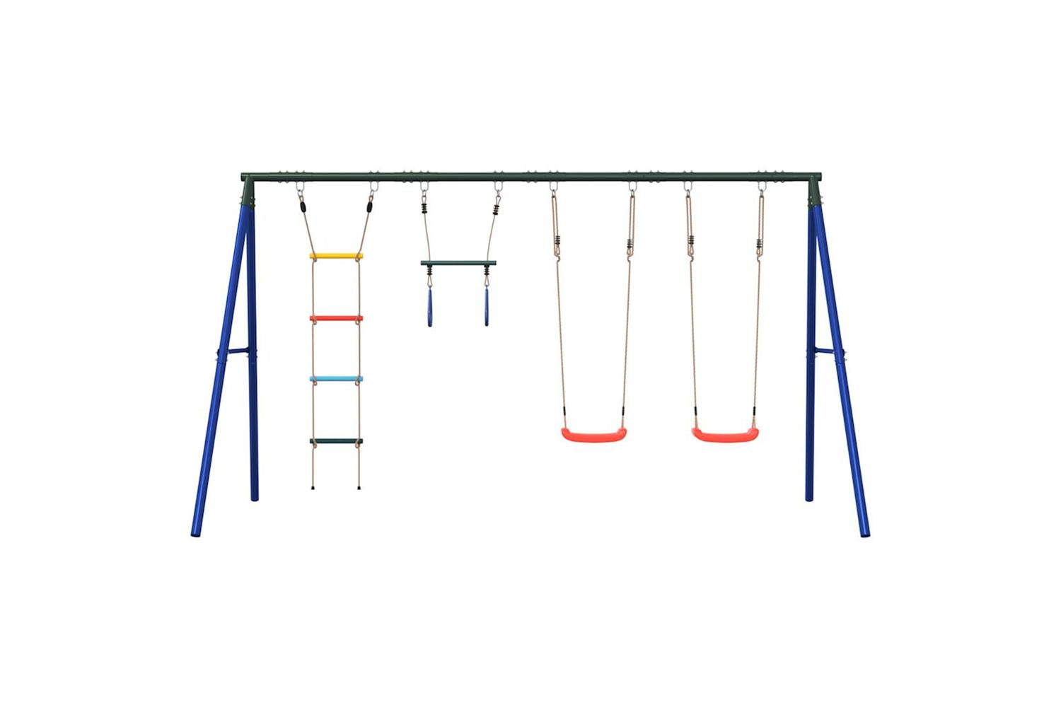 vidaXL 3283625 Outdoor Swing Set With Swings. Trapeze. Ladder-3