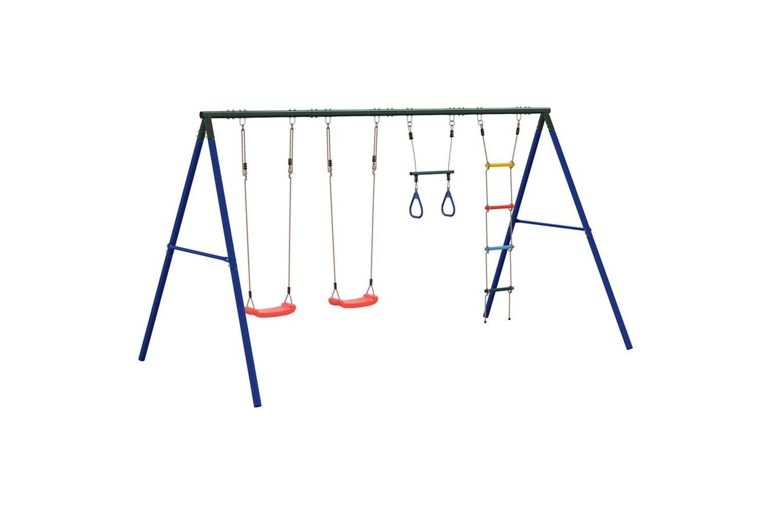vidaXL 3283625 Outdoor Swing Set With Swings. Trapeze. Ladder-5