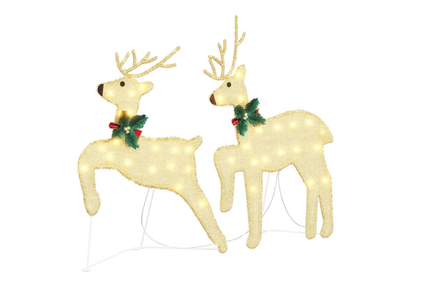 Vidaxl Led Reindeers 5 Pcs Gold Fabric-4