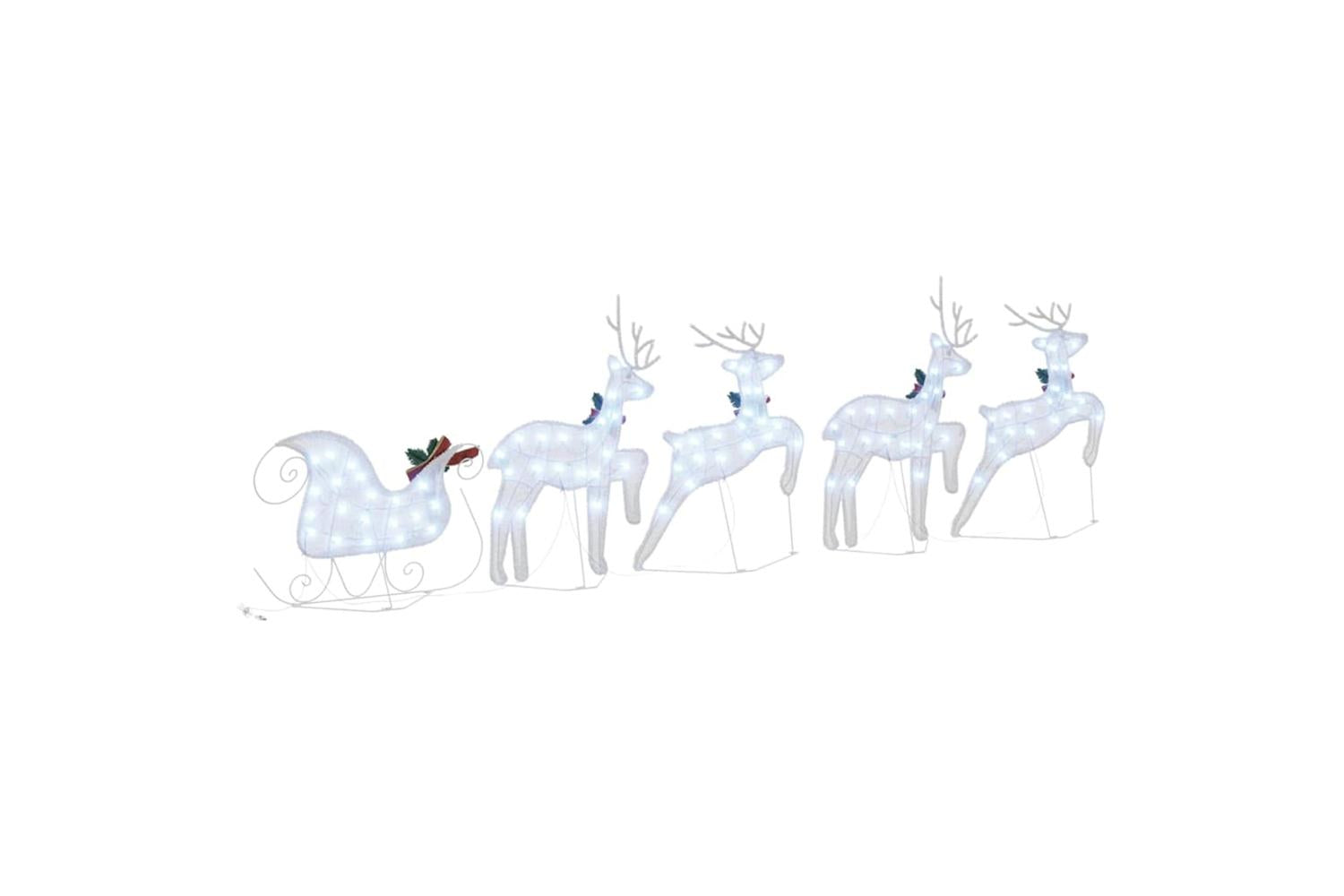 Vidaxl Led Reindeers 5 Pcs Silver Fabric-9