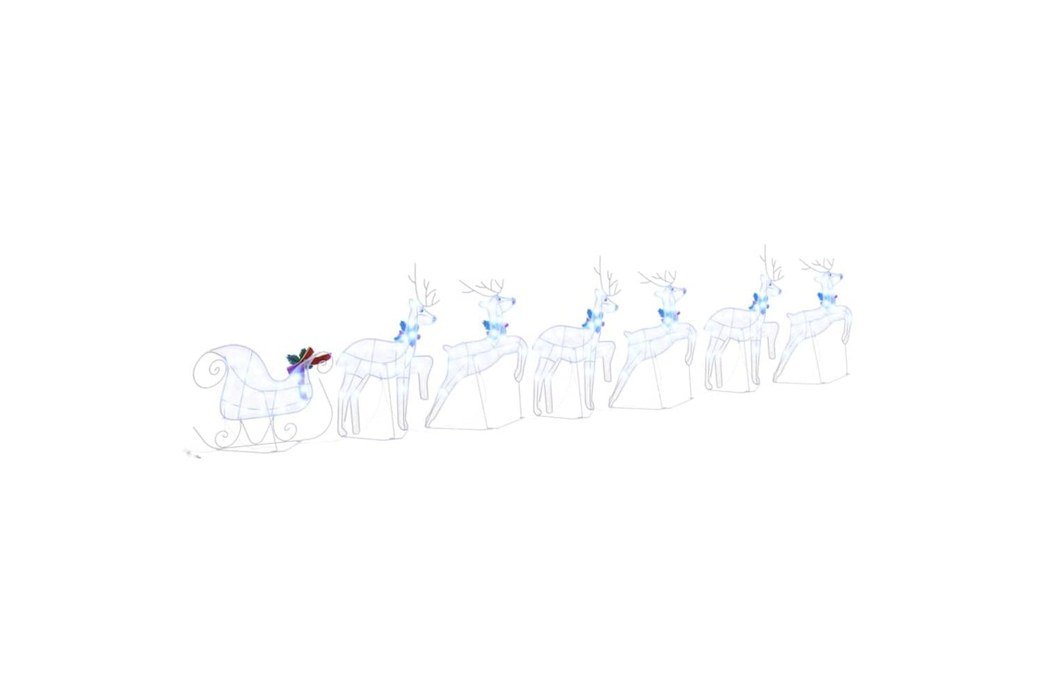 Vidaxl Led Reindeers 7 Pcs White Fabric-9
