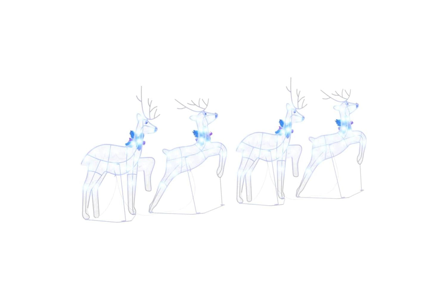Vidaxl Led Reindeers 4 Pcs White Fabric-8