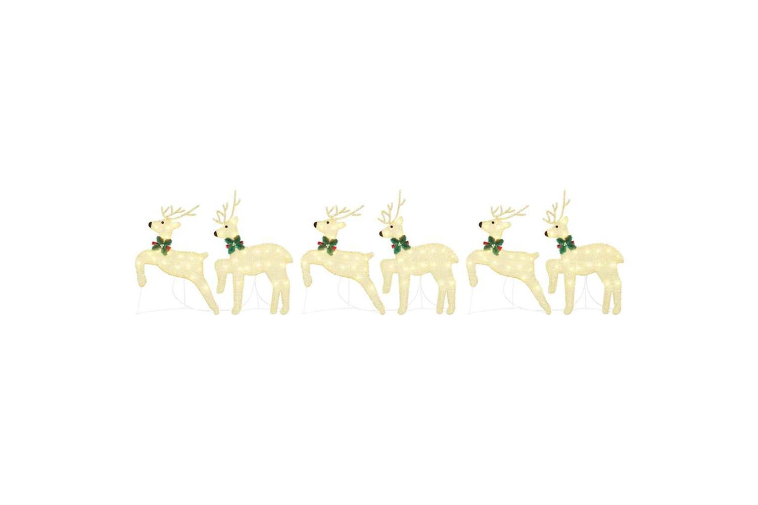 Vidaxl Led Reindeers 6 Pcs Gold Fabric-6