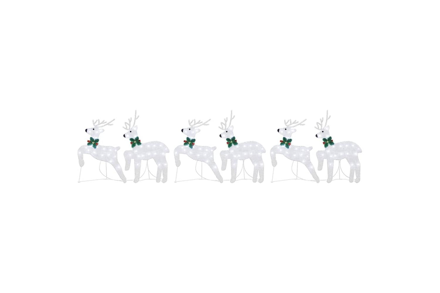Vidaxl Led Reindeers 6 Pcs Silver Fabric-6