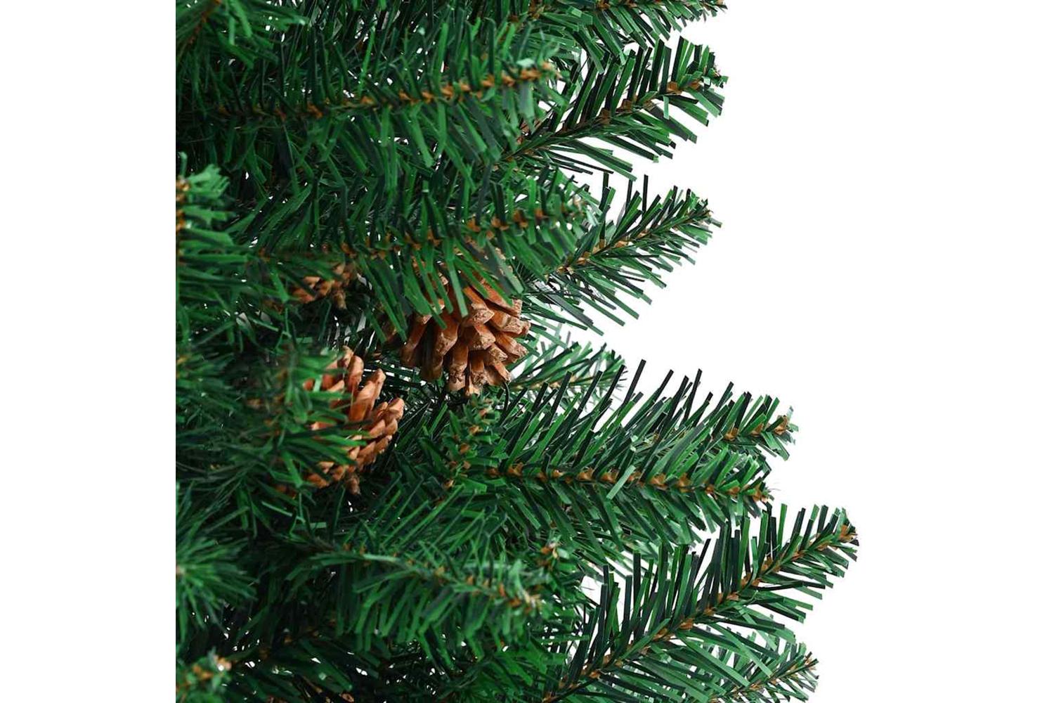 Vidaxl Slim Christmas Tree Green 180 Cm Pvc And Solid Pine Wood-9