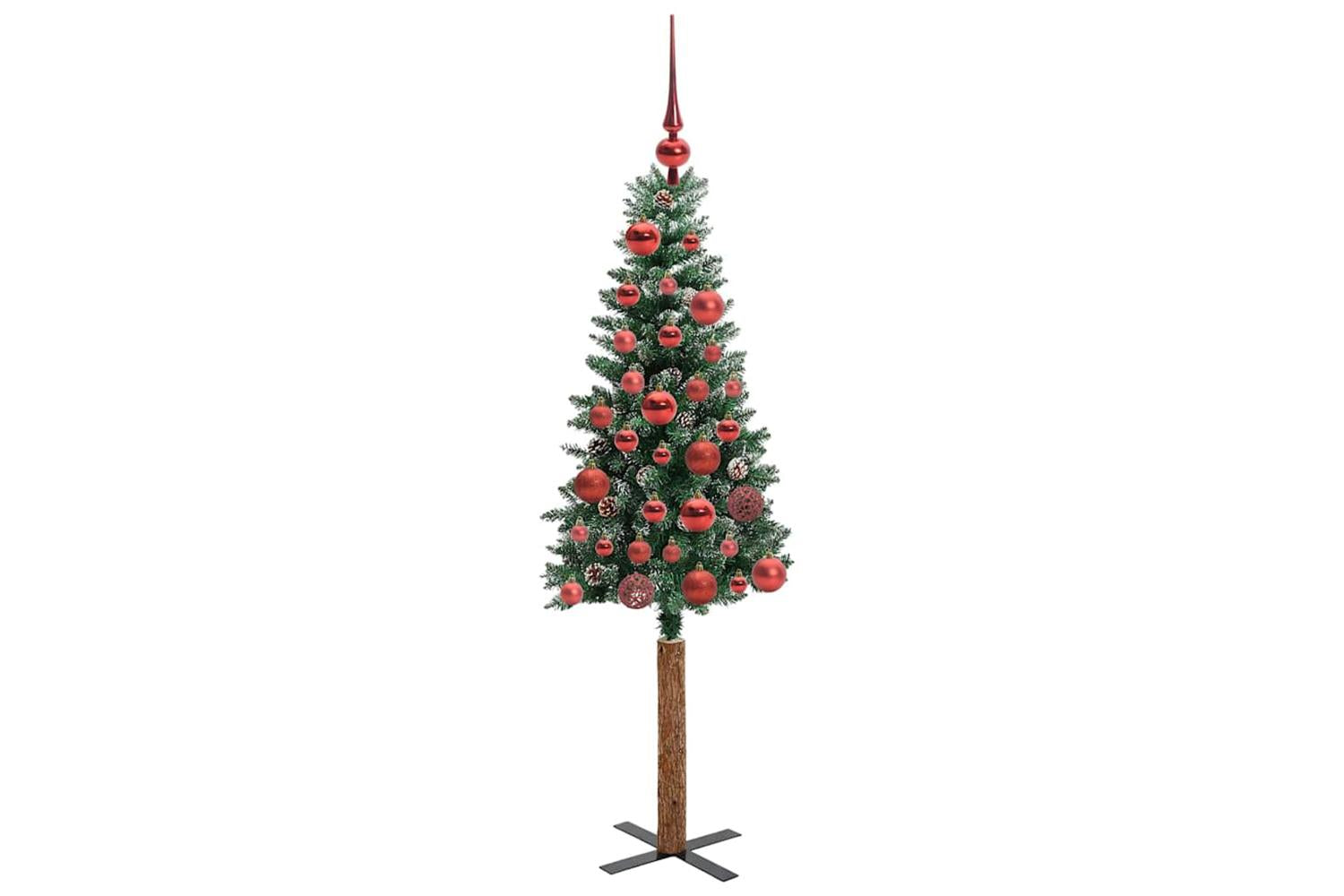 Vidaxl Slim Christmas Tree With 150 Leds Green And White 150 Cm-4