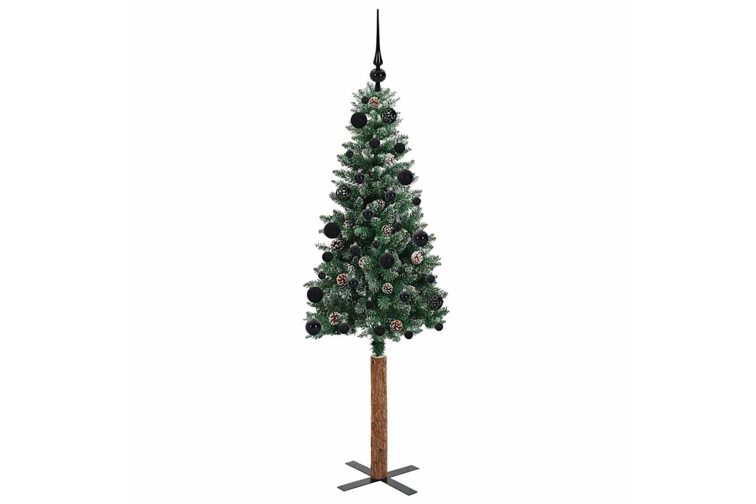 Vidaxl Slim Christmas Tree With 150 Leds Green And White 150 Cm-4