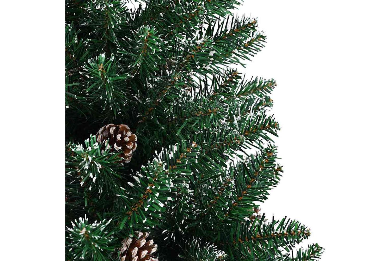 Vidaxl Slim Christmas Tree With 150 Leds Green And White 150 Cm-10
