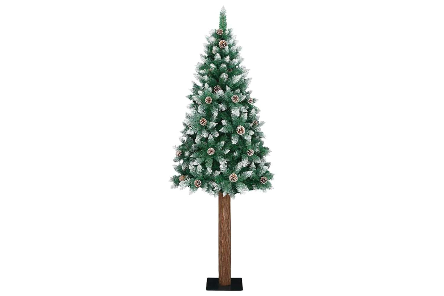 Vidaxl Slim Christmas Tree With 300 Leds Green And White 180 Cm-2