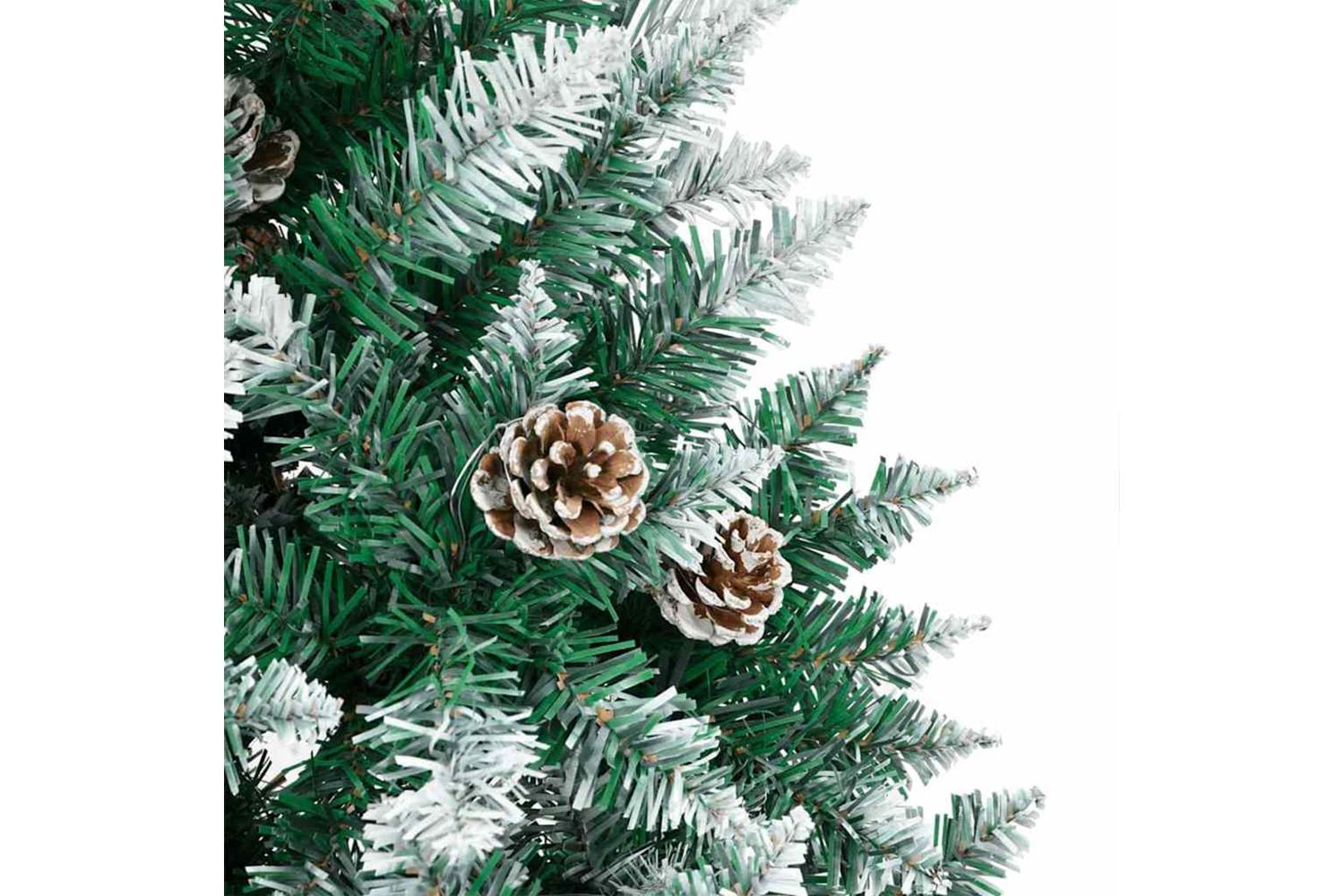 Vidaxl Slim Christmas Tree With 300 Leds Green And White 180 Cm-5