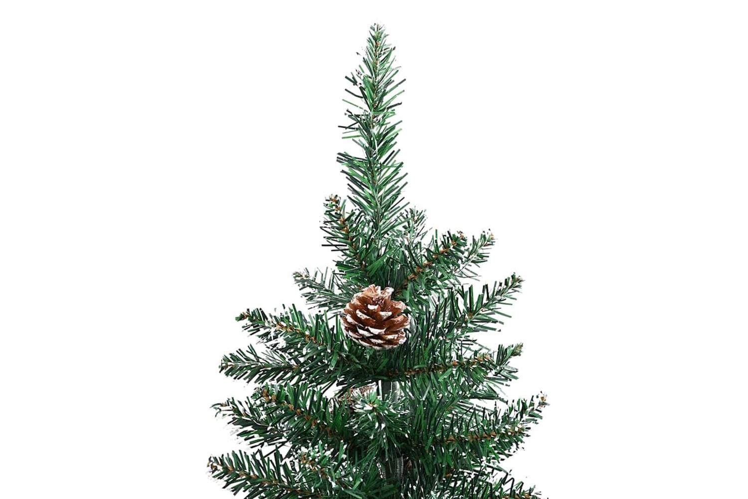 Vidaxl Slim Christmas Tree With 300 Leds Green And White 180 Cm-10