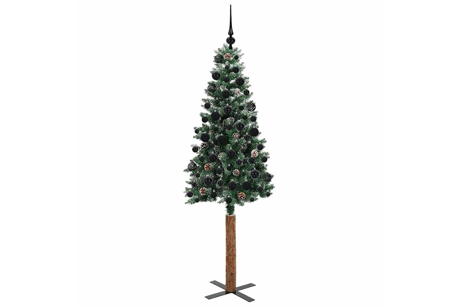Vidaxl Slim Christmas Tree With 300 Leds Green And White 180 Cm-4