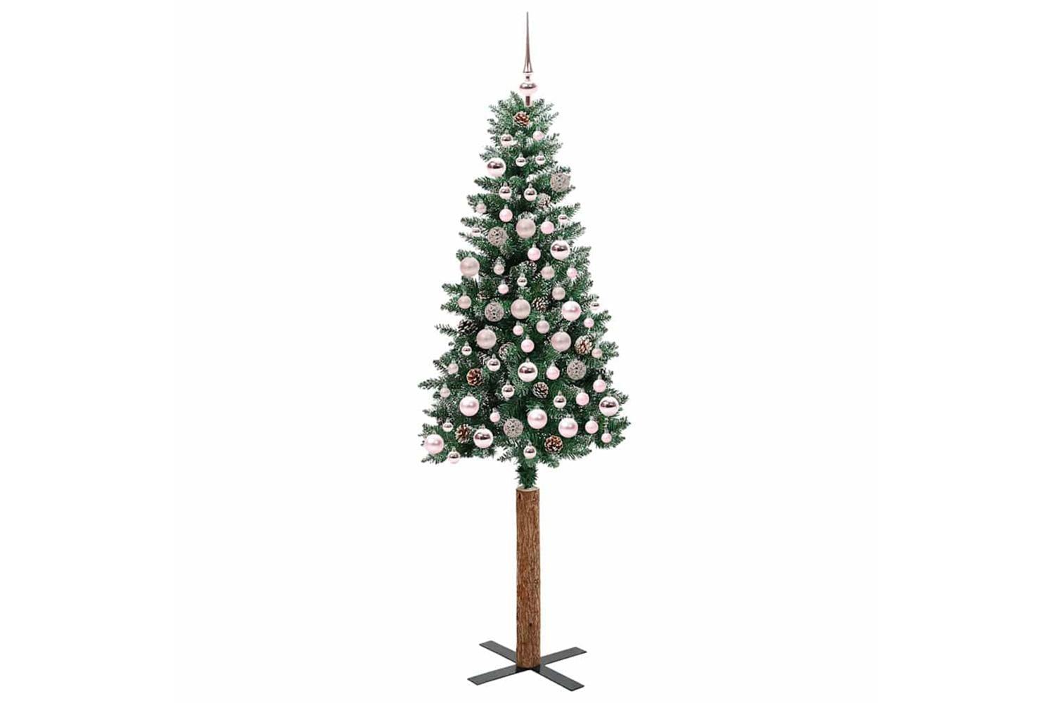 Vidaxl Slim Christmas Tree With 300 Leds Green And White 180 Cm-3