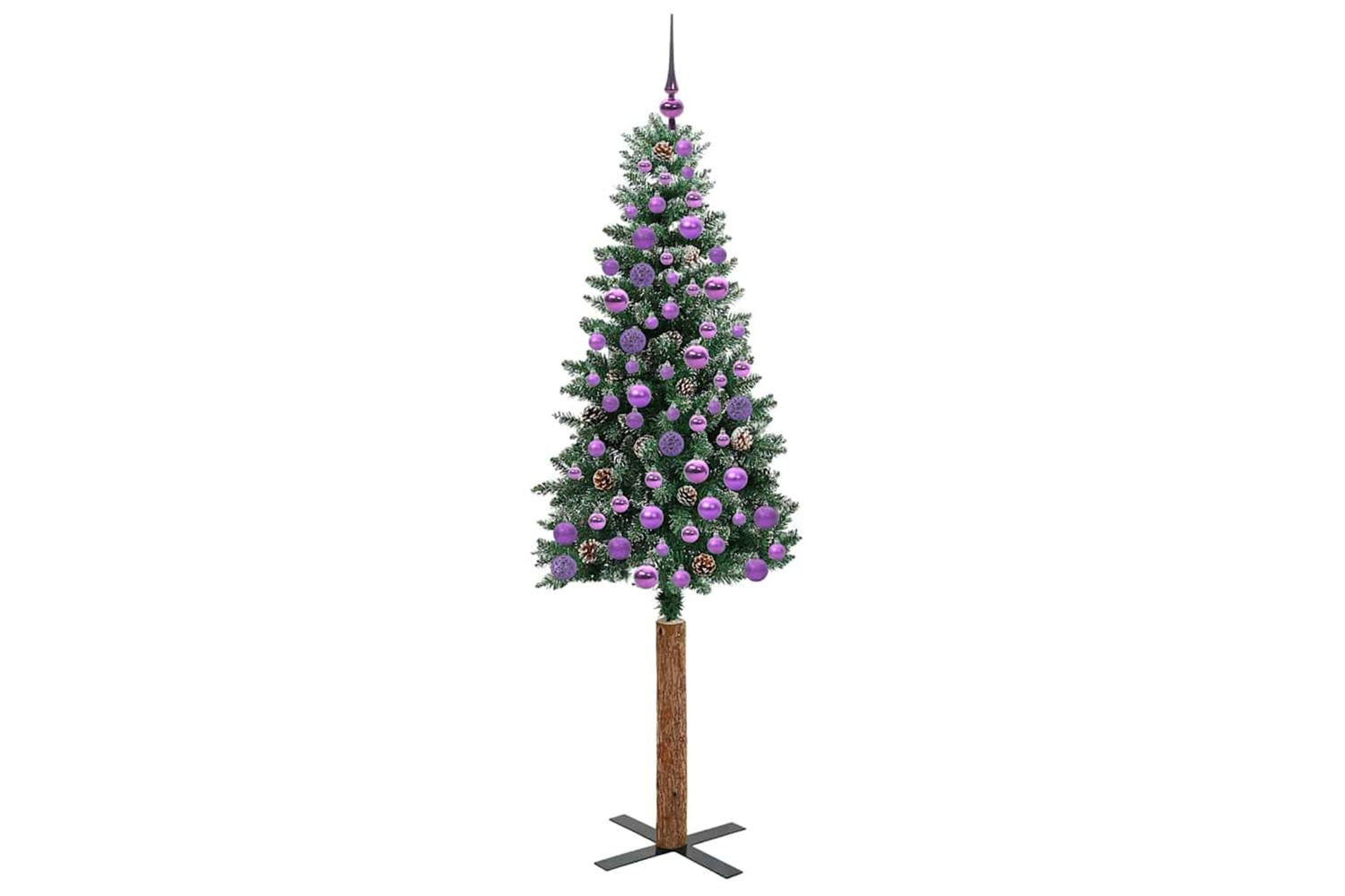 Vidaxl Slim Christmas Tree With 300 Leds Green And White 180 Cm-4