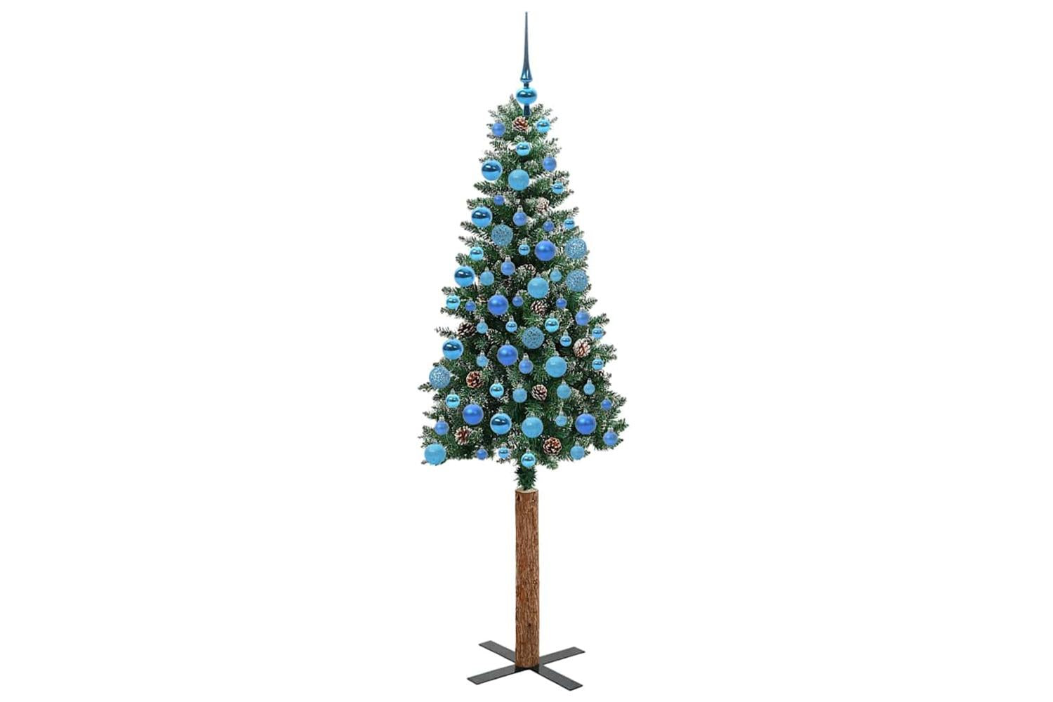 Vidaxl Slim Christmas Tree With 300 Leds Green And White 180 Cm-4