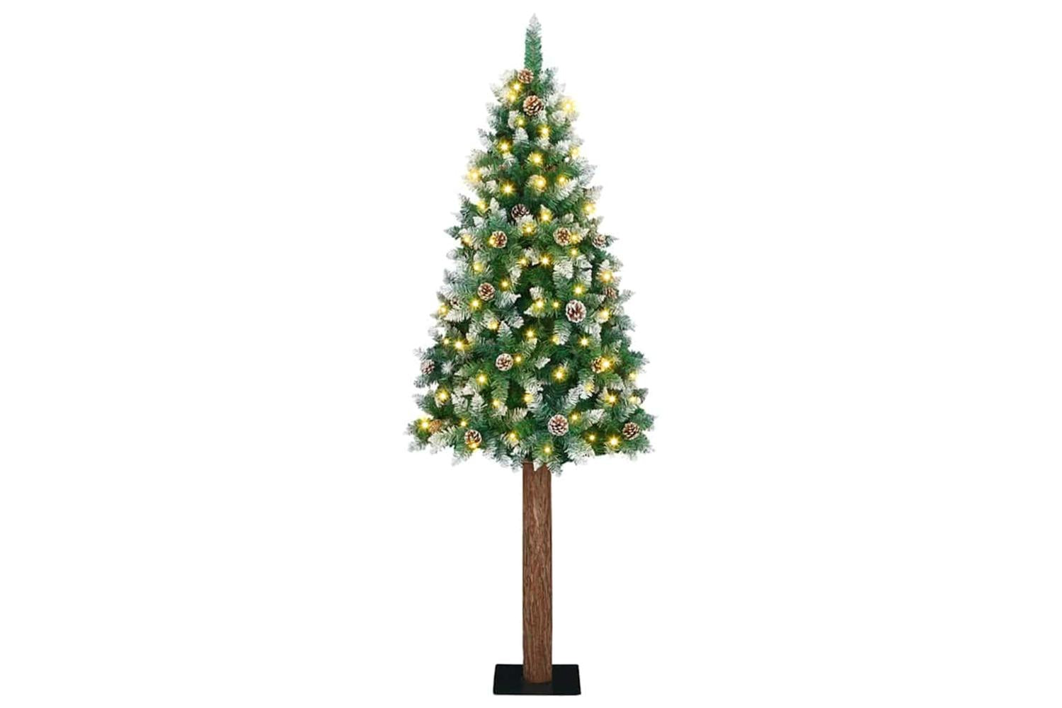 Vidaxl Slim Christmas Tree With 300 Leds Green And White 210 Cm