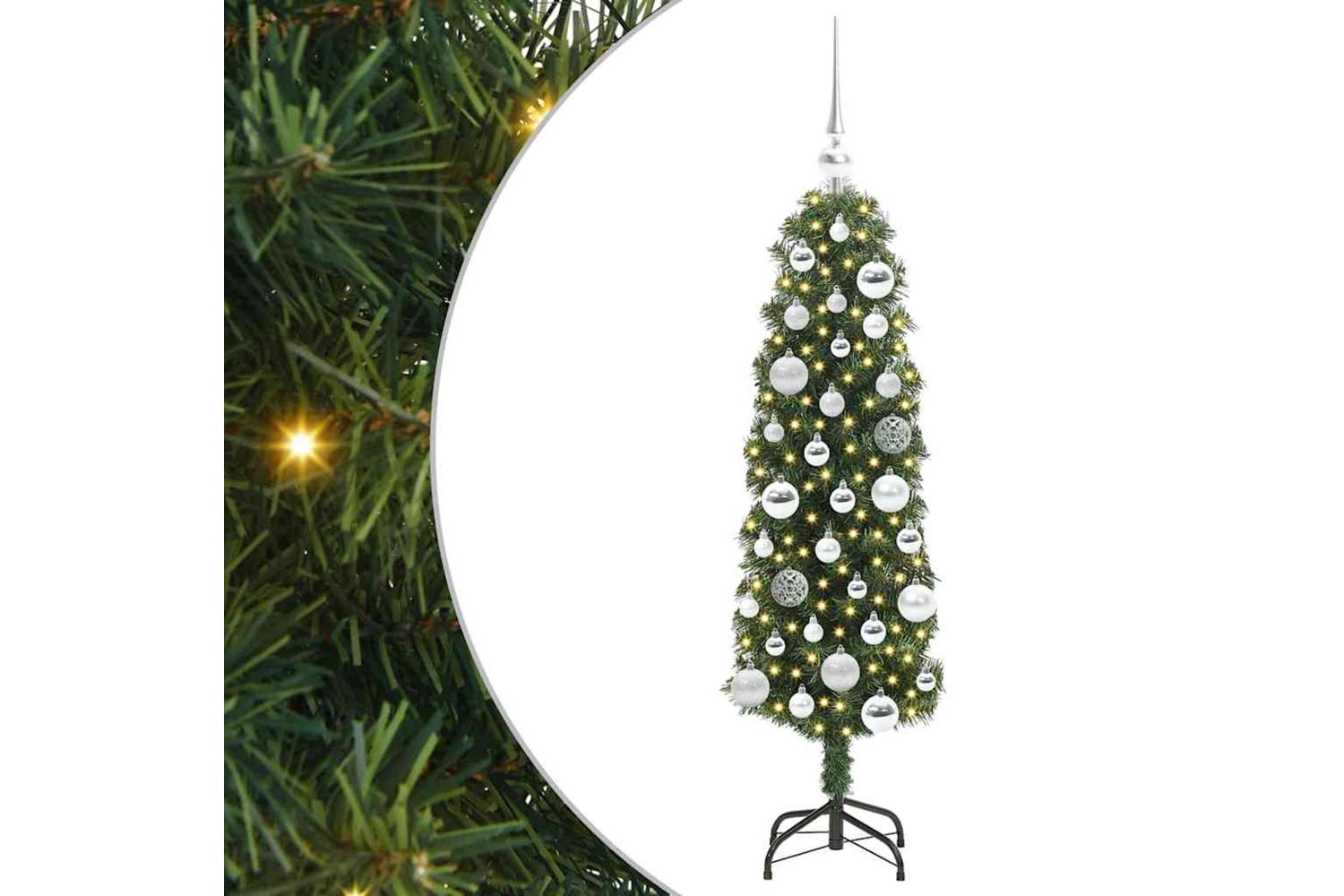 Vidaxl Artificial Christmas Tree With 150 Leds With Stand Green 120 Cm-2