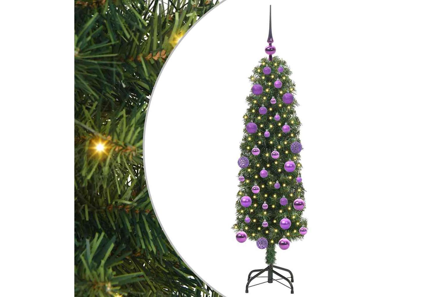 Vidaxl Artificial Christmas Tree With 150 Leds With Stand Green 120 Cm-4